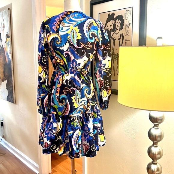 Kaktus,Vibrant V-Neck, Paisley Dress, Drawstring,Excellent Condition,Size S - Picture 6 of 15